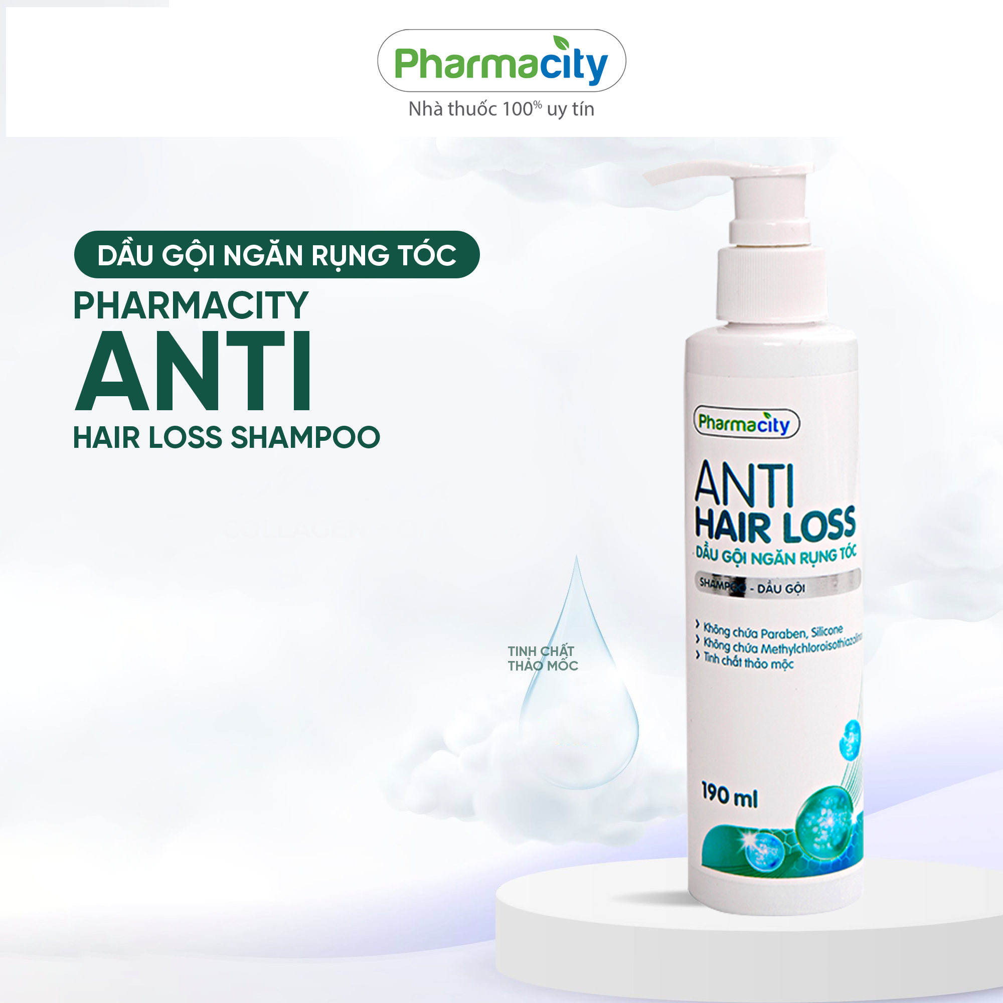 Dầu gội ngăn rụng tóc Pharmacity Anti-hair Loss Shampoo