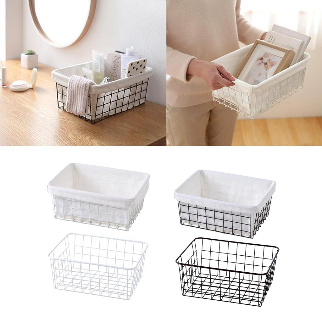 Iron Handle Basket Retro Wire Basket Home Decor Storage Basket