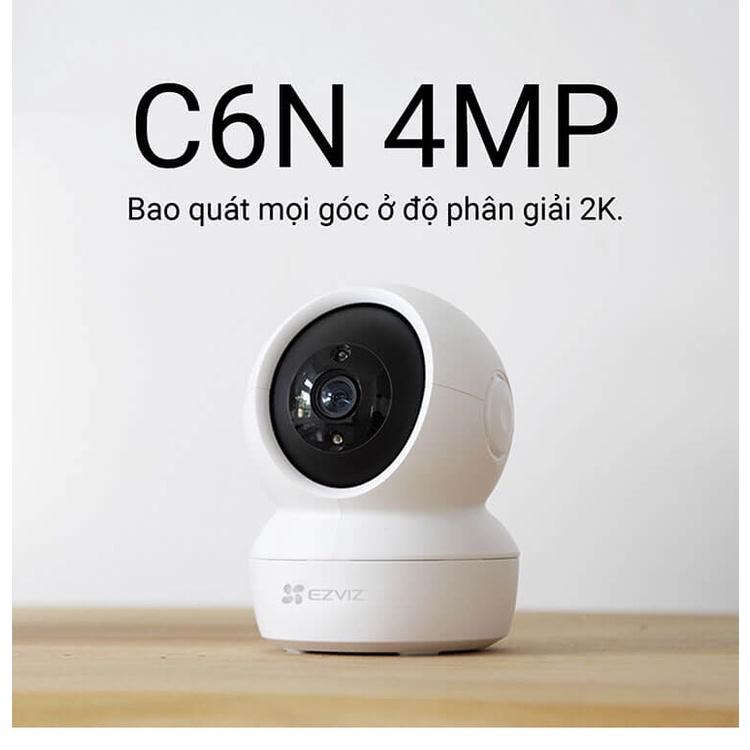 Camera Wifi Ezviz C6N 4mp đàm thoại 02 chiều, quay 360 độ, theo dõi thông minh, lắp trong nhà hình ảnh HD - Hàng chính hãng