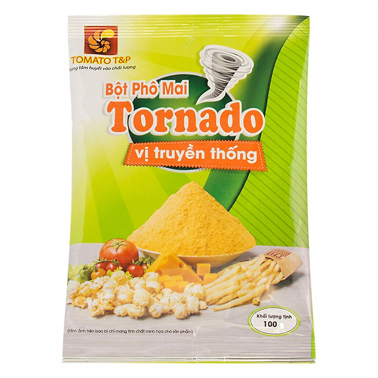 Combo 2 Gói Bột Phô Mai Tornado Vị Truyền Thống &amp; Vị Cay (100g / Gói)