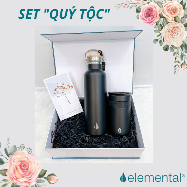Bình giữ nhiệt Elemental cao cấp, set quà Qúy Tộc, quà tặng ý nghĩa dành tặng các Sếp