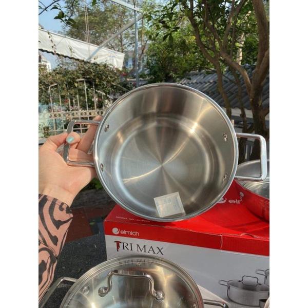 Bộ nồi inox liền khối Elmich Trimax XR EL-8075 size 16, 20, 22 chảo 26cm