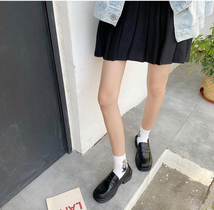 Giày Đế Dày Phong Cách Anh Quốc Đáng Yêu Dễ Thương Cho Nữ