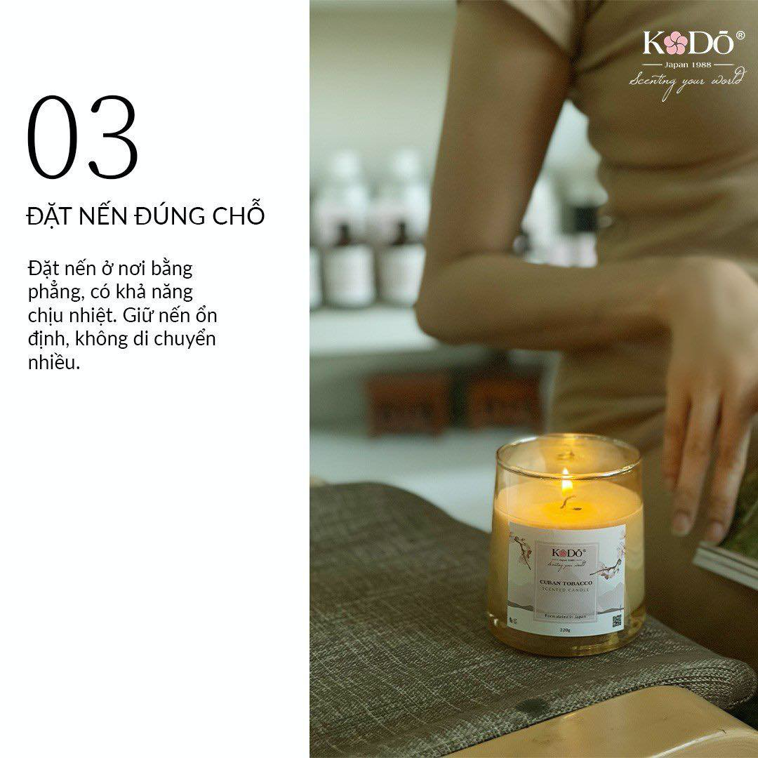 Sáp Nến Thơm Kodo 220g Hương Nước Hoa Không Khói, Thư Giãn, Dịu Nhẹ, Tươi Mát