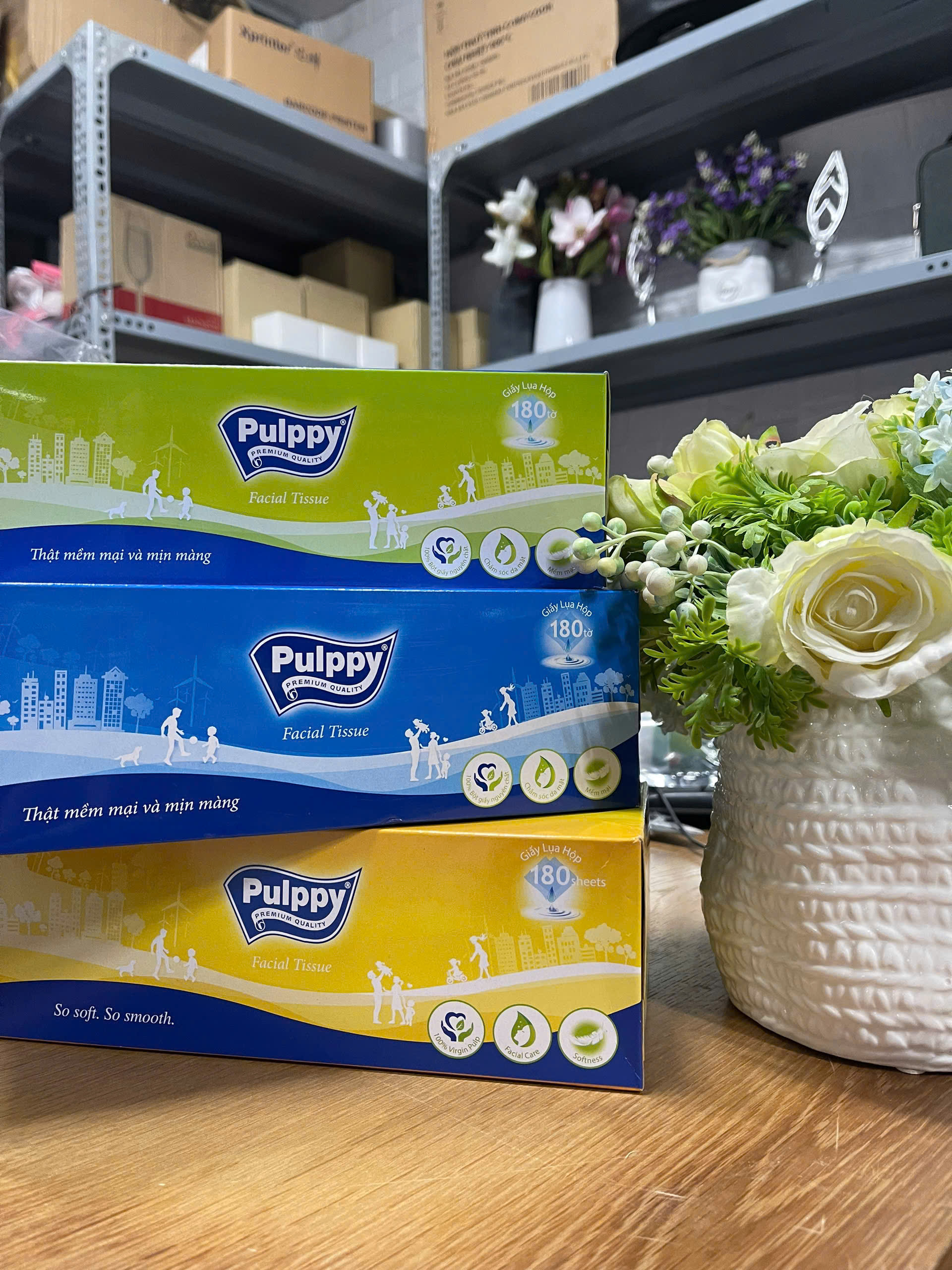 Khăn Giấy Hộp Giấy Rút Pulppy 2 Lớp Mềm Mịn Siêu Dai 180 Tờ 2 Lớp