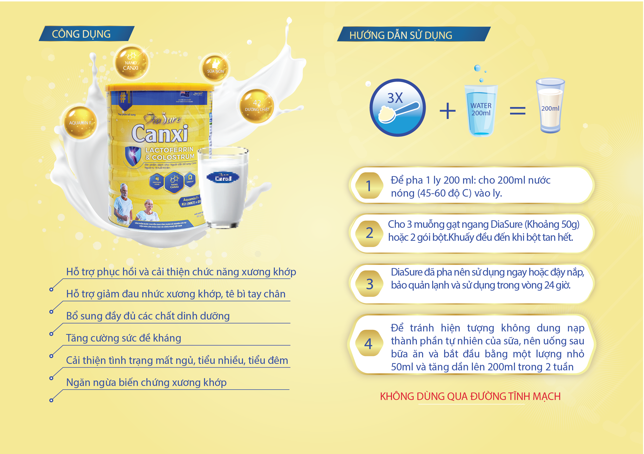 Sữa Non Diasure 850G (NEW) bổ sung thêm Nano Canxi, Omega3, Protein HMB - Sữa chuyên dùng cho người tiểu đường