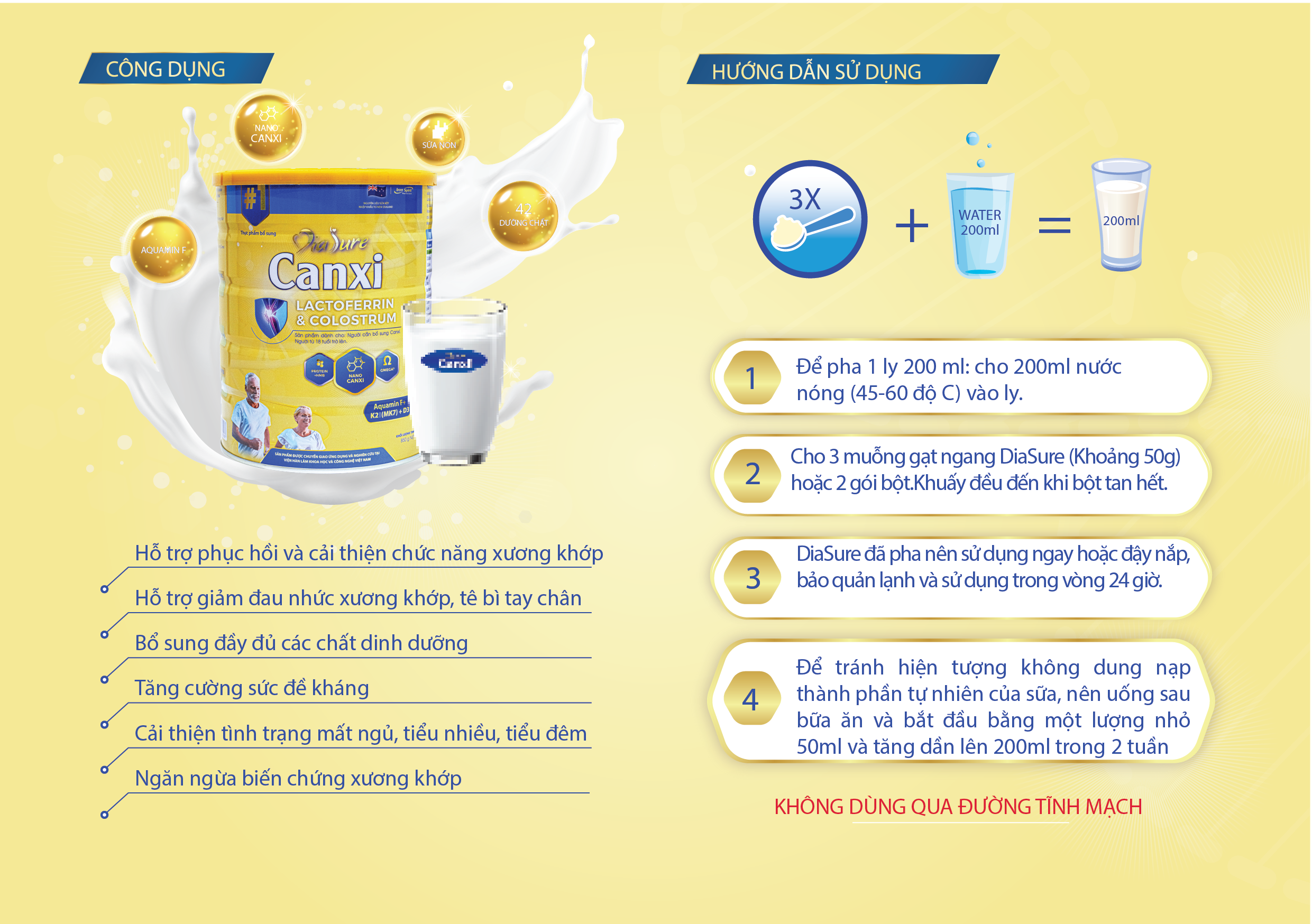 Sữa Non Diasure 850G bổ sung thêm Nano Canxi, Omega3, Protein HMB - Sữa chuyên dùng cho người tiểu đường