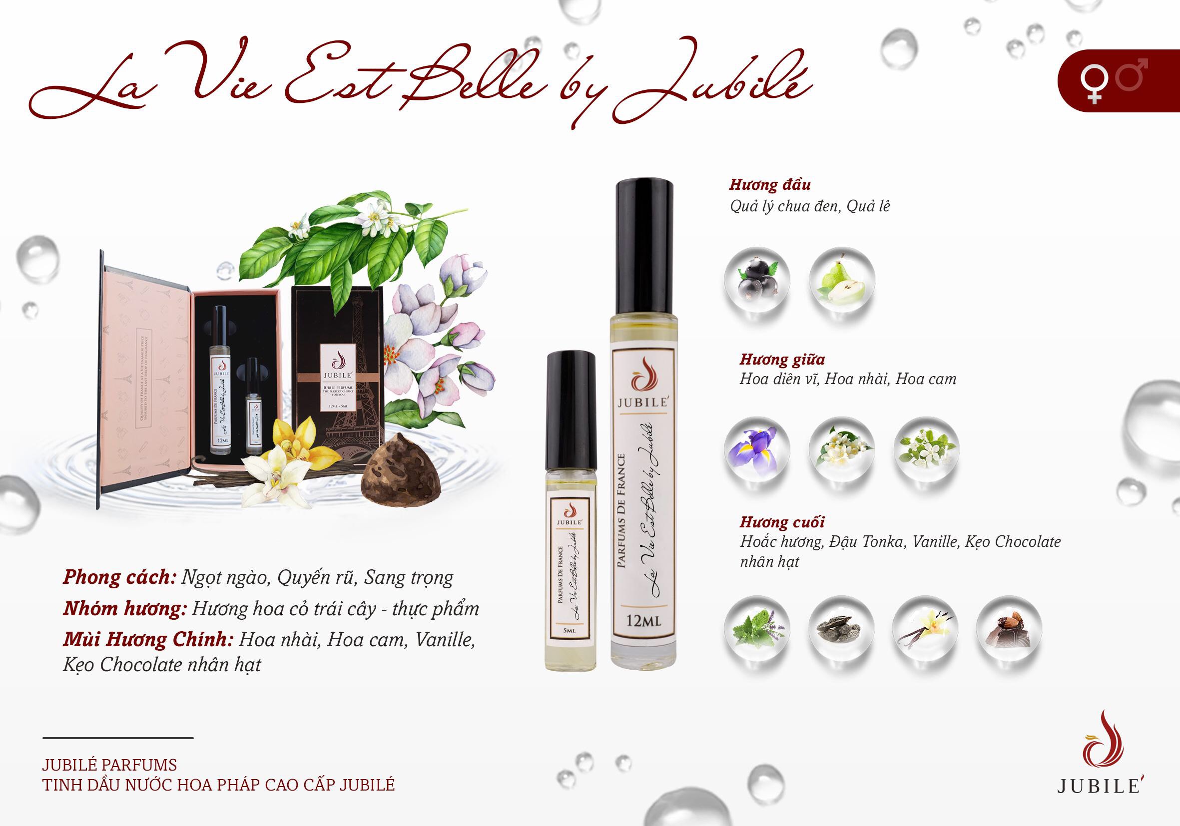 Tinh dầu nước hoa nữ La Vie Est by Jubilé (set 17ml)