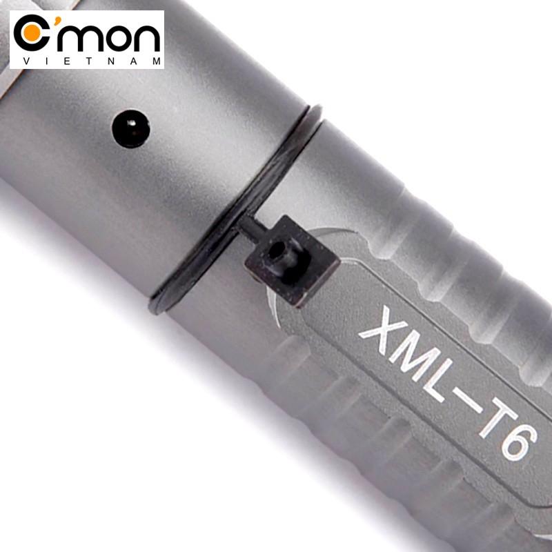 Bộ 1 đèn pin siêu sáng C'MON DEFEND XML-T6 + 1 pin sạc + 1 cục sạc (xanh dương)