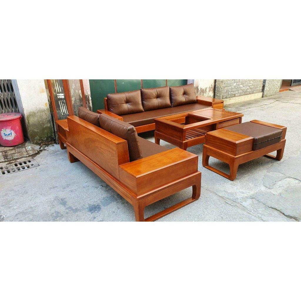 Bộ sofa gỗ sồi nga ( cả đệm) - Đồ Gỗ Bình Long 0388639288