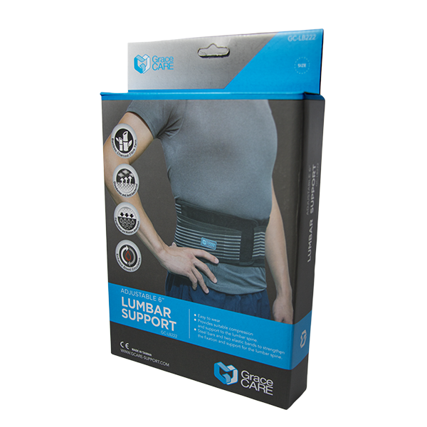 Đai bảo vệ lưng, cột sống, Grace Care LB222 (bản cao ~15cm) thành phần có sợi than tre cao cấp