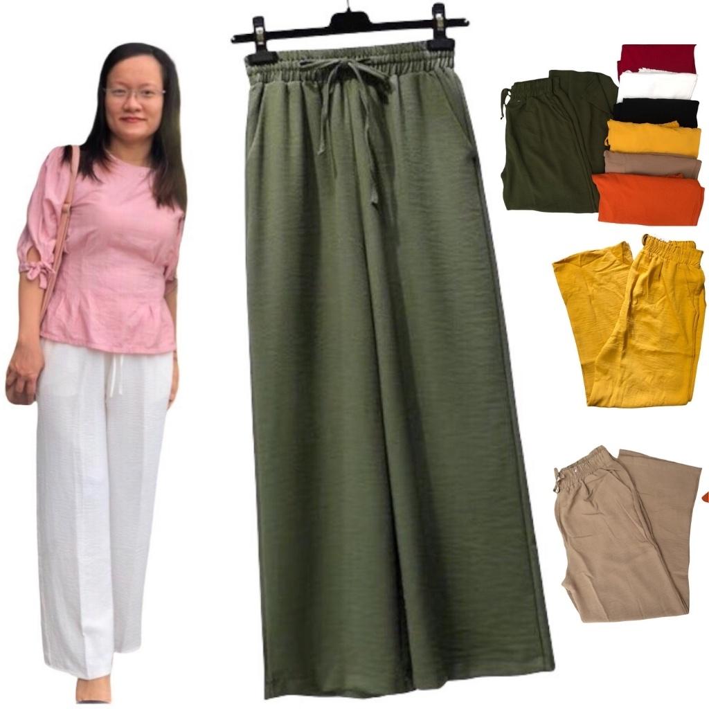 Quần Đũi Nữ Phom Rộng Ống Rộng Chất Vải Đũi Mềm Mịn Siêu Đẹp Giá Rẻ