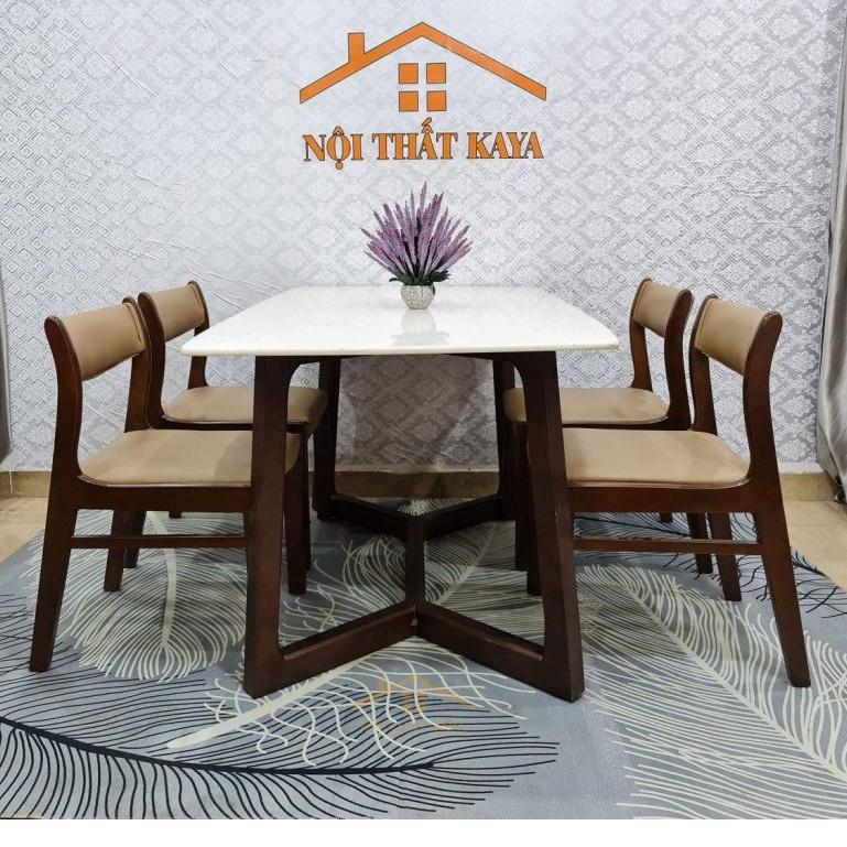 Bộ bàn mặt đá 4 ghế Benla chân M