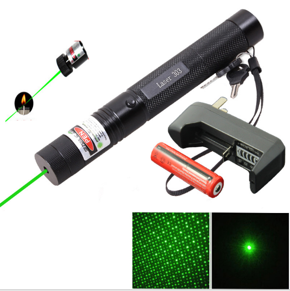 Đèn Pin Laser Sử Dụng Trong Công Trình, Trình Chiếu Tặng kèm Củ Sạc Và Pin - Hàng Chính Hãng