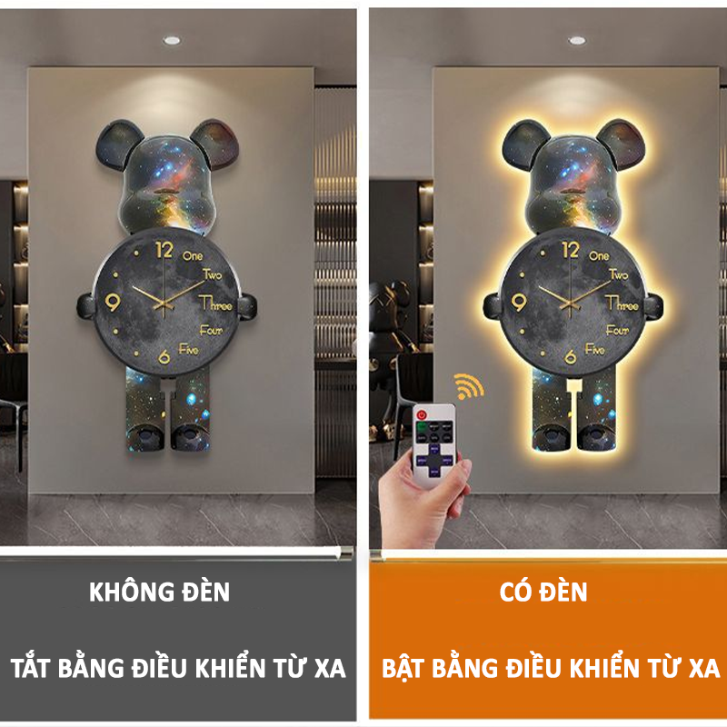 Đồng hồ treo tường phòng khách decor độc đáo tráng gương cao cấp- K1685
