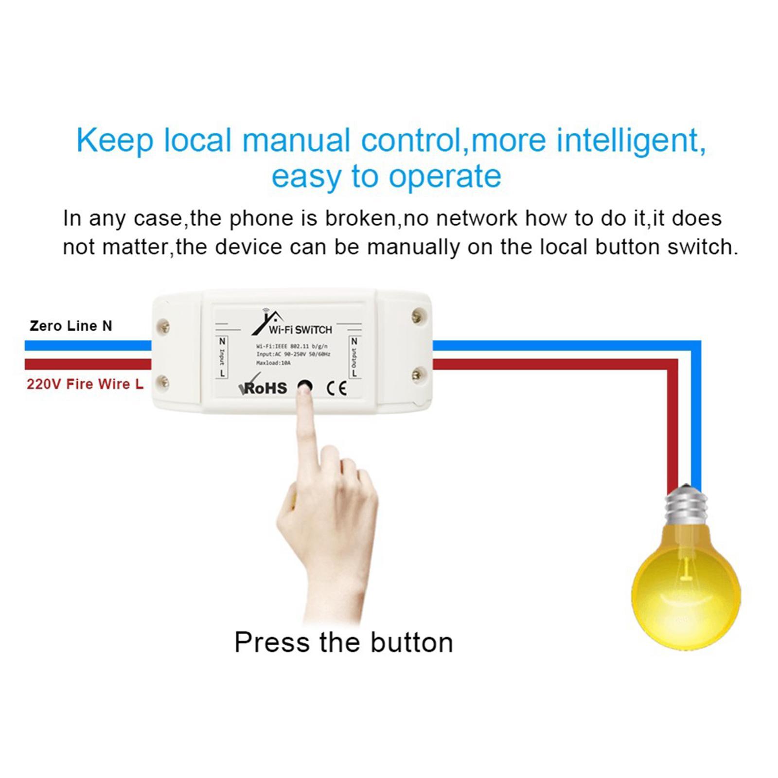 Wifi Wireless Remote Switch Remote Control Electrical Compatible with IFTTT
