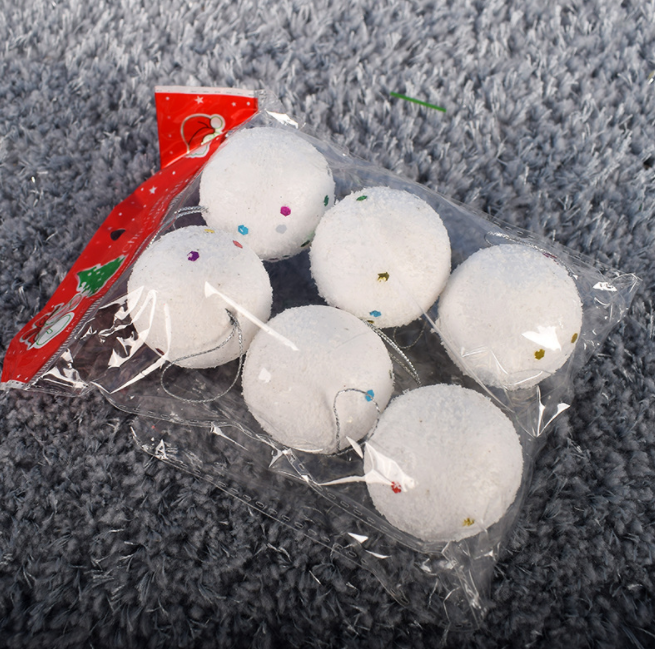 Set 6 Quả Cầu Tuyết Mẫu A43 Phụ Kiện Trang Trí Cây Thông Giáng Sinh Trang Trí Noel