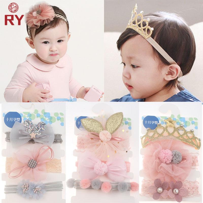 Băng Đô Đính Hoa Phong Cách Hàn Quốc Cho Bé Gái