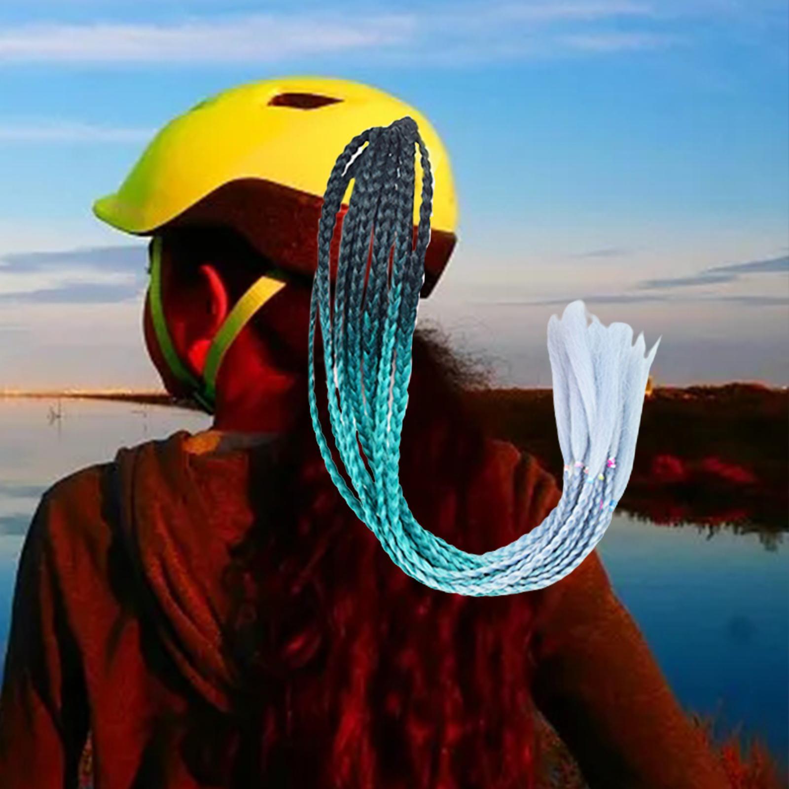 Pigtails Braids Punk Curly Hair 65cm Gradient Ramp for Female Men