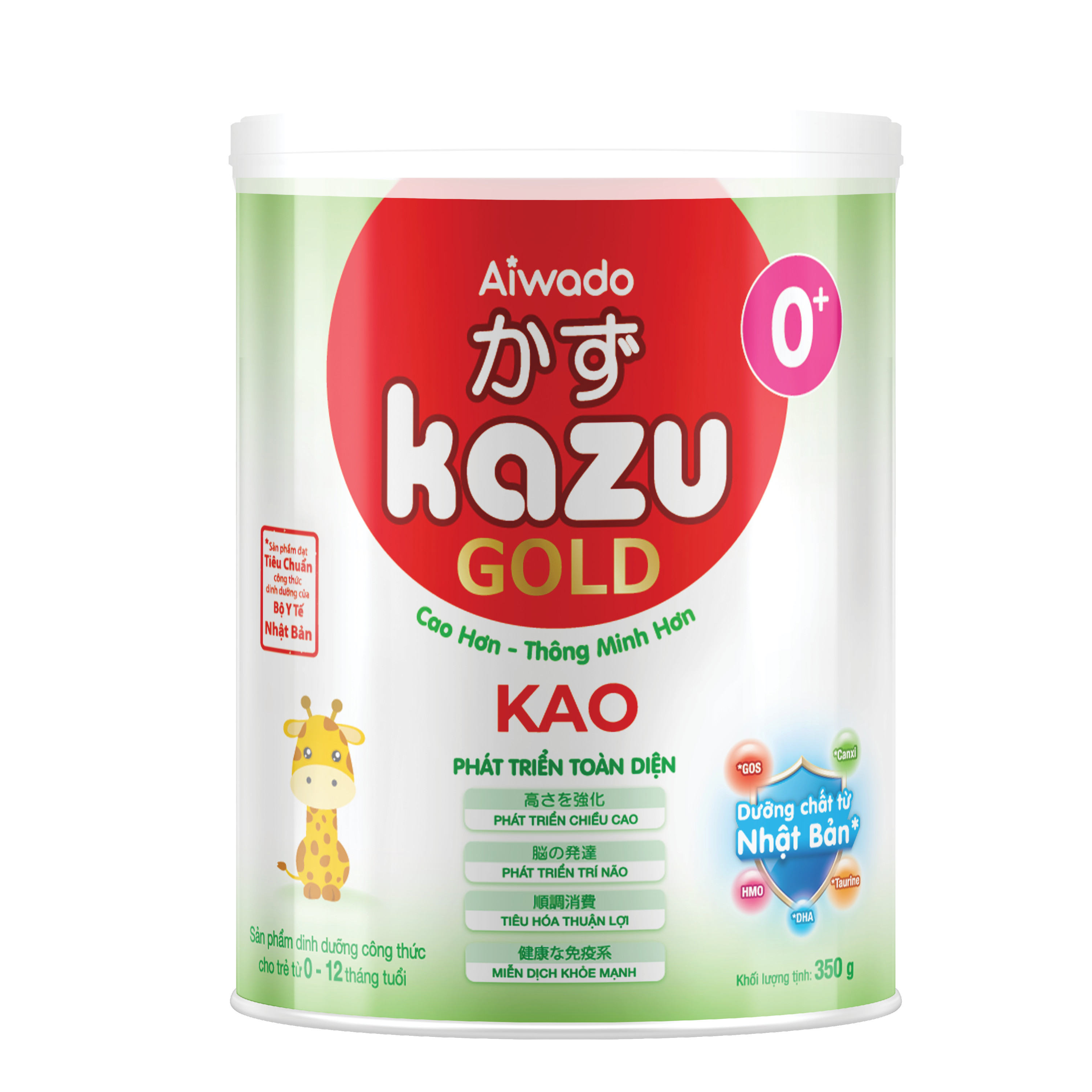 [Tinh tuý dưỡng chất Nhật Bản]  Sữa bột KAZU KAO GOLD 350g 0+ (dưới 12 tháng)