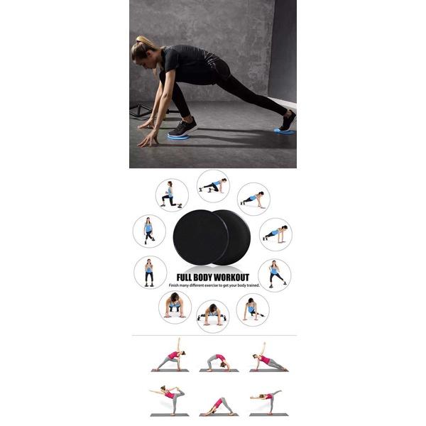 Đĩa trượt hỗ trợ tập Yoga và GYM | 1 Cặp Đĩa Tròn 18x18cm, Chất Liệu nhựa ABS và xốp
