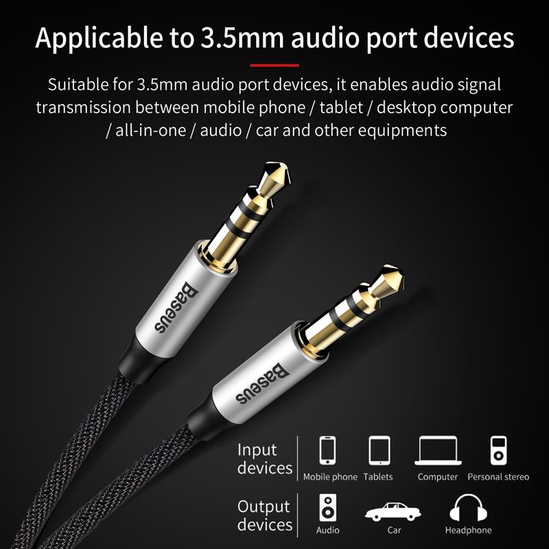 Dây cáp âm thanh AUX Audio 3.5mm Baseus M30 100cm - hàng chính hãng