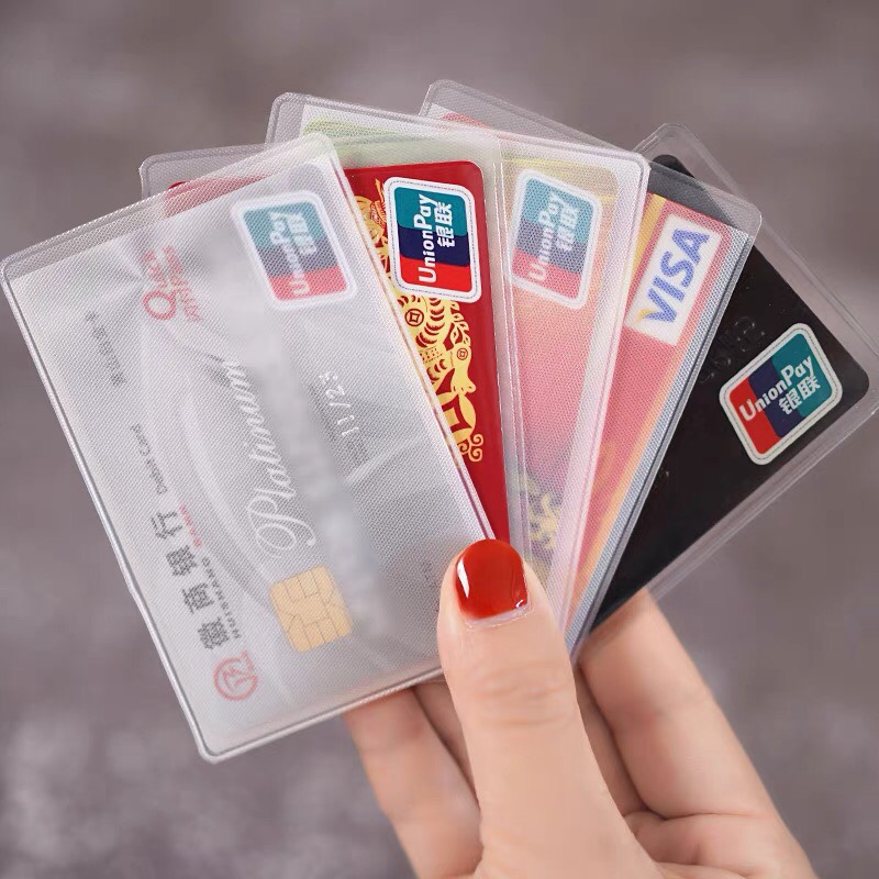 Combo 10 vỏ bọc thẻ căn cước, thẻ tín dụng, bằng lái xe ATM trong suốt mặt nhám, vỏ bọc thẻ chất liệu PVC mềm dẻo, không thấm nước-VBT