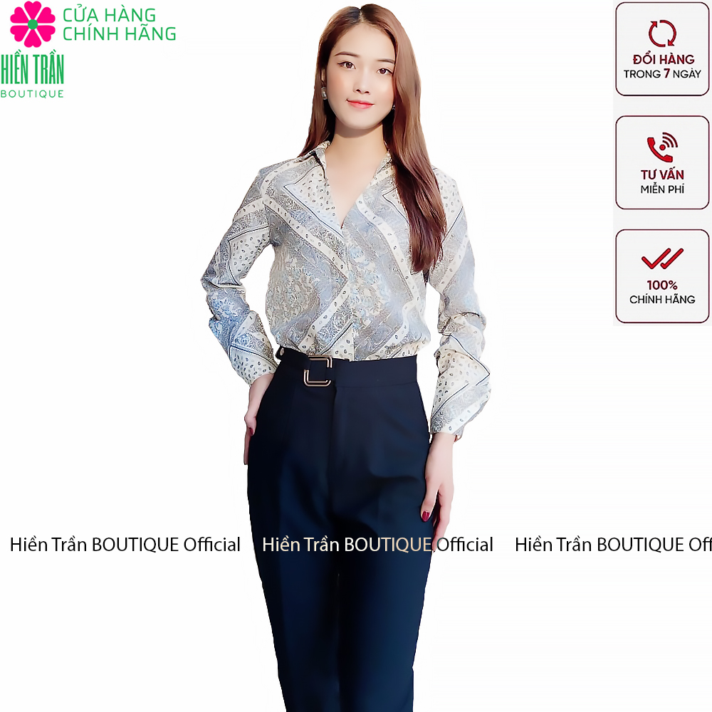 Quần baggy nữ Hiền Trần BOUTIQUE đẹp chất vải cao cấp baggy công sở đai ô vuông phong cách cá tính