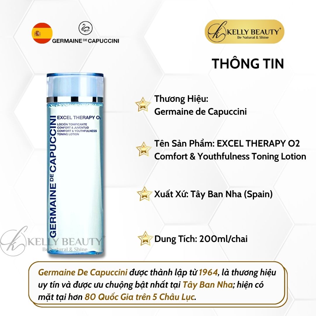 Lotion Oxy Cân Bằng Độ pH và Thanh Lọc Da Germaine ET O2 Comfort & Youthfulness Toning Lotion | Kelly Beauty
