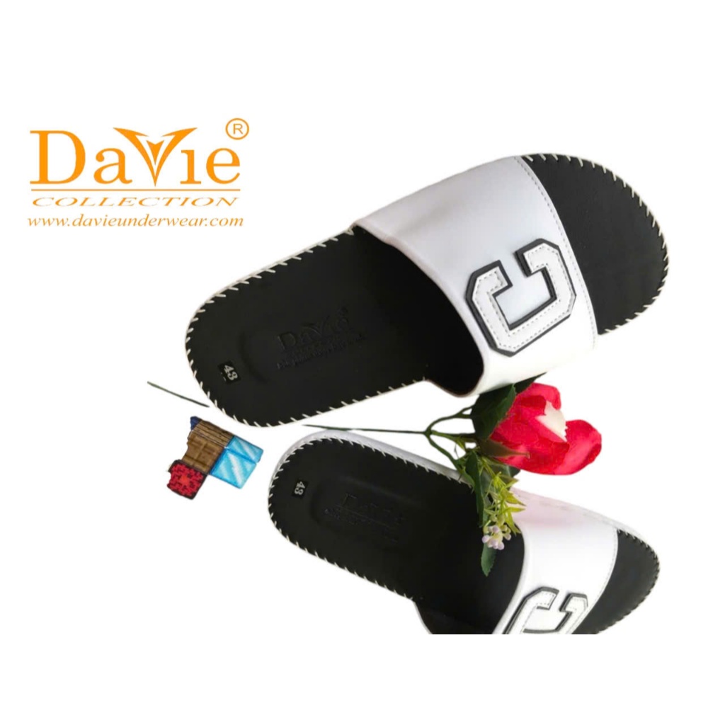 Dép Nam Quai Ngang Thương Hiệu Davie Dvsd04 Đường May Chắc Chắn, Đế Chống Trơn Trượt