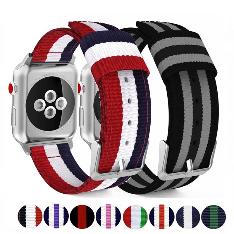 Dây đeo nylon cho Apple Watch Ultra 8 7 6 5 4 SE 45mm 49mm 44mm 41mm 40mm Thể thao Vòng đeo tay thoải mái cho IWatch 3 Dây đeo 42mm