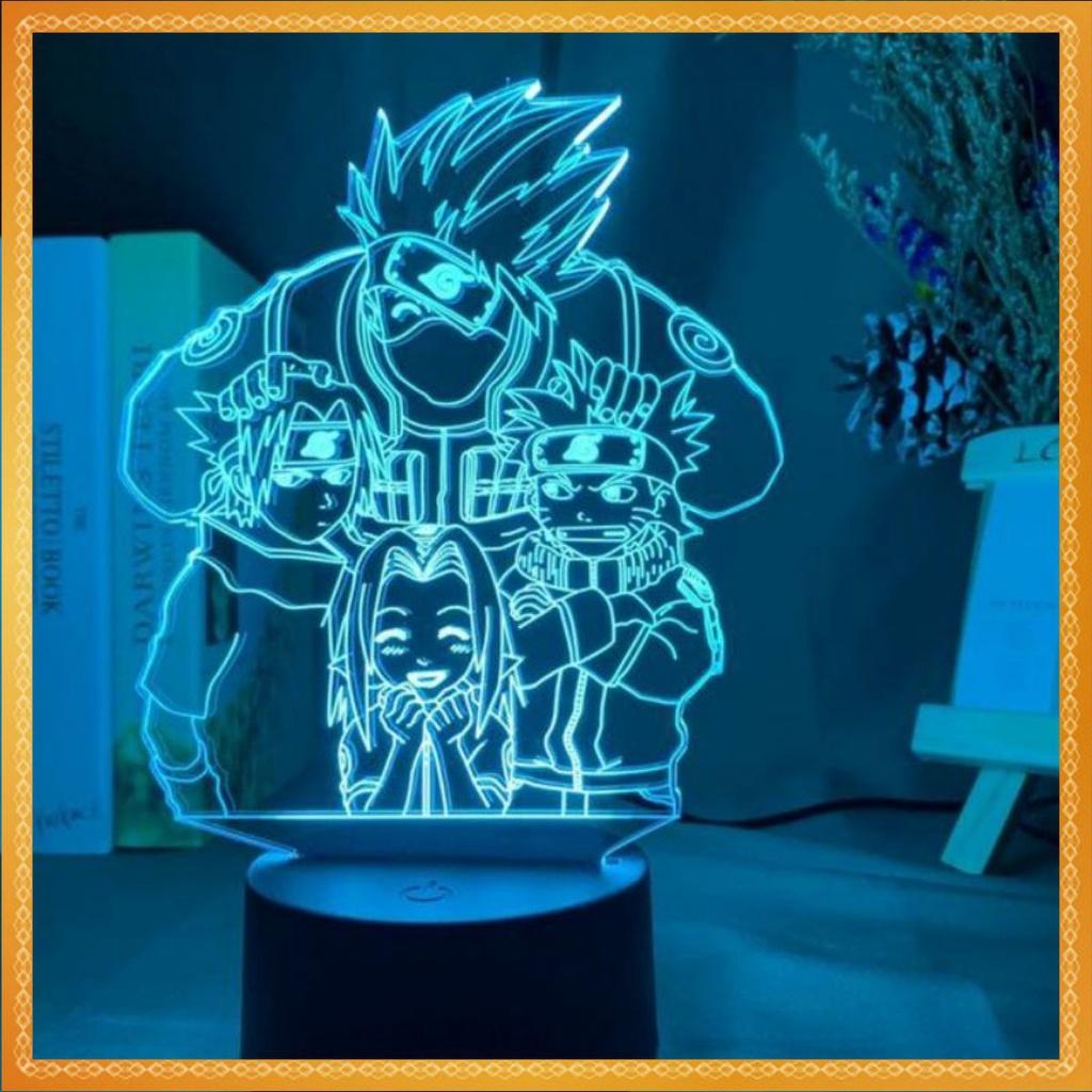 Đèn bàn, đèn ngủ Led 3D mẫu đội 7 Naruto Anime - Quà tặng bạn bè, sinh nhật, văn phòng, trang trí bàn làm việc