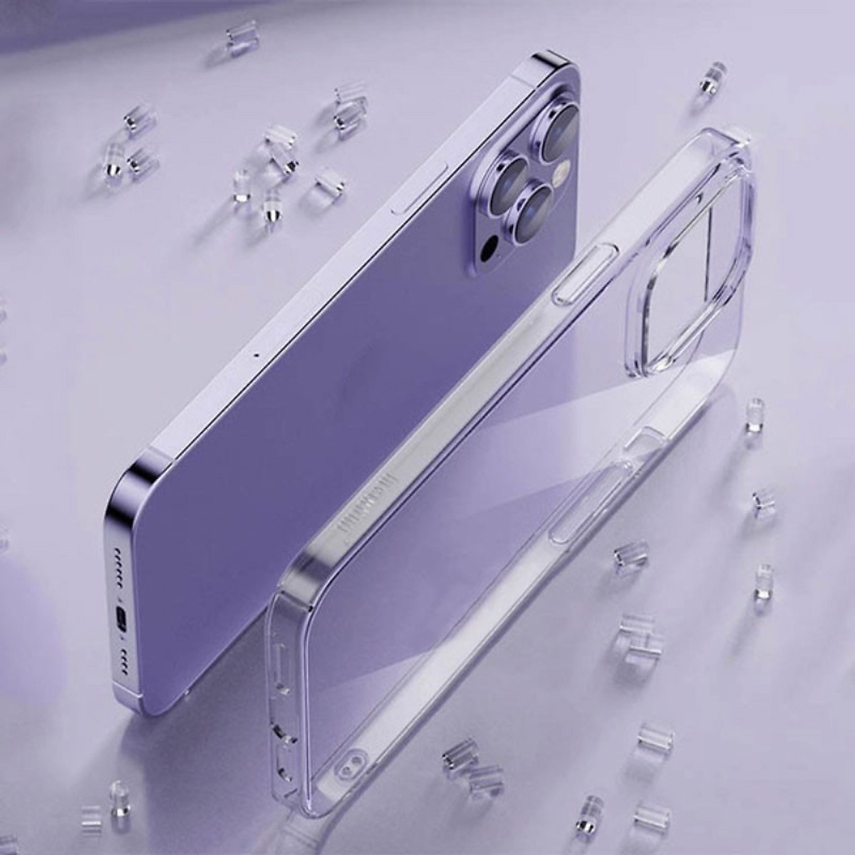 Ốp lưng siêu mỏng 0.3mm chống ố cho iPhone 15 Pro Max / 15 Pro / 15 Plus / 15 hiệu Memumi Crystal thiết kế ôm sát máy, chống sốc , chống trầy xước - Hàng nhập khẩu 