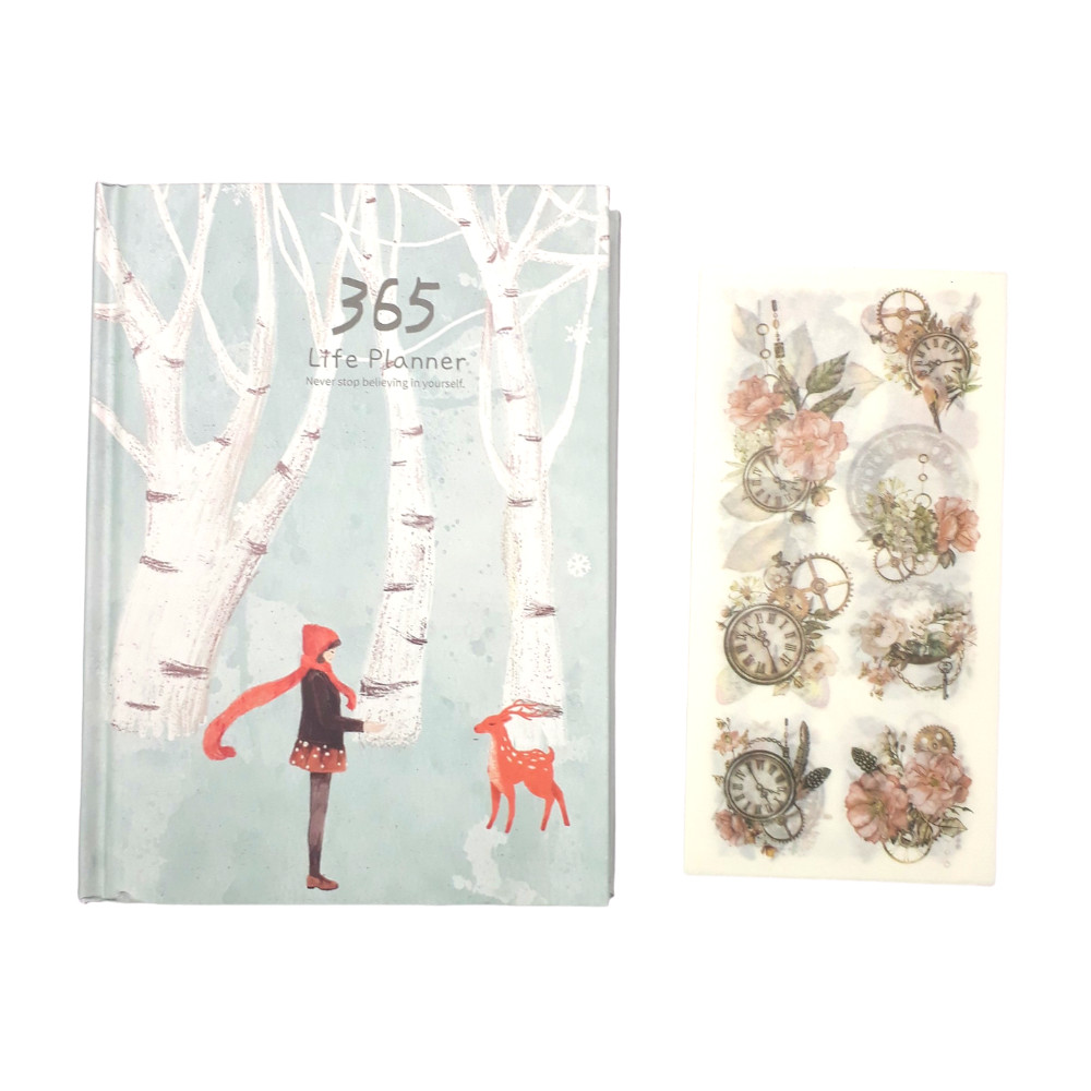 Sổ Kế Hoạch Nhật Ký 365 Ngày Life Planner Ver. Winter Kèm Bộ 6 Tấm Sticker Trang Trí Mẫu Ngẫu Nhiên