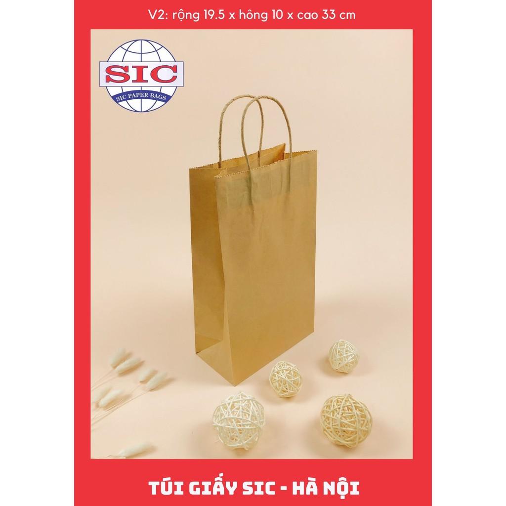 10 CHIẾC TÚI GIẤY KRAFT V2: 19.5x10x33 CÓ QUAI