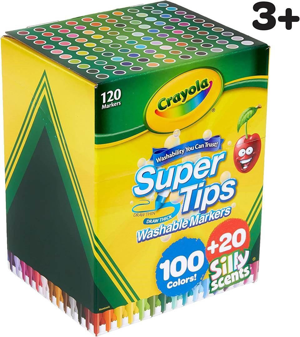 BÚT LÔNG TÔ MÀU NÉT MẢNH & DÀY CRAYOLA 120 CÂY Washable & Silly Scents