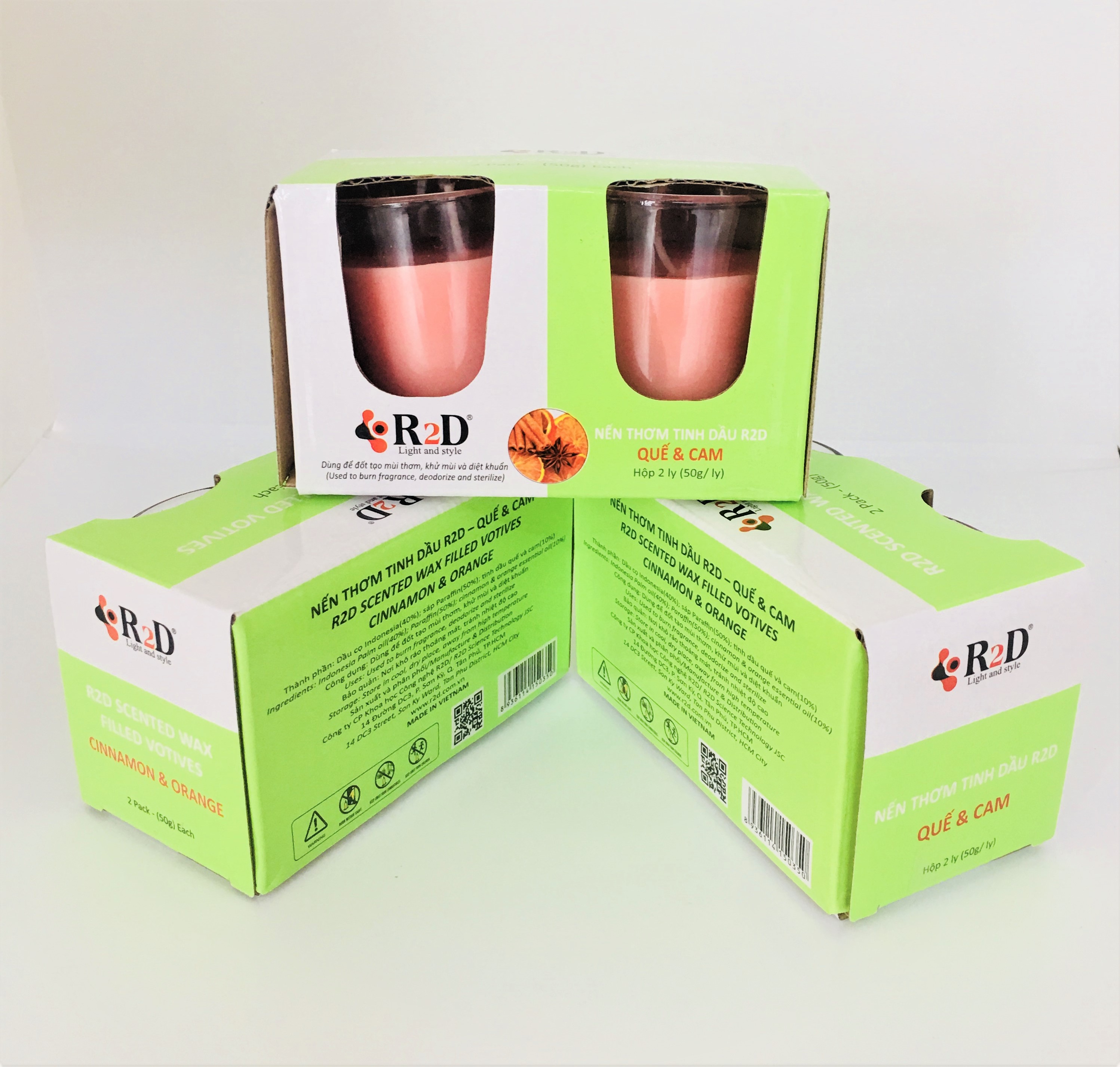 Combo 3 Hộp Nến Thơm Tinh Dầu Quế - Cam