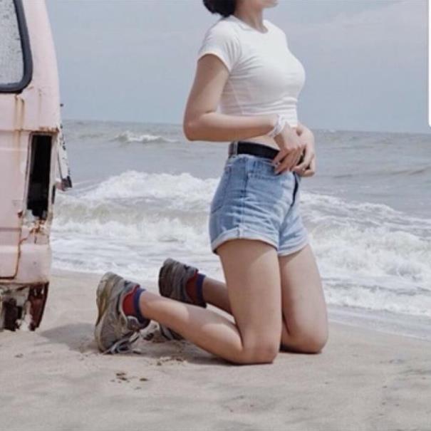 Áo croptop cộc tay chất cotton zip