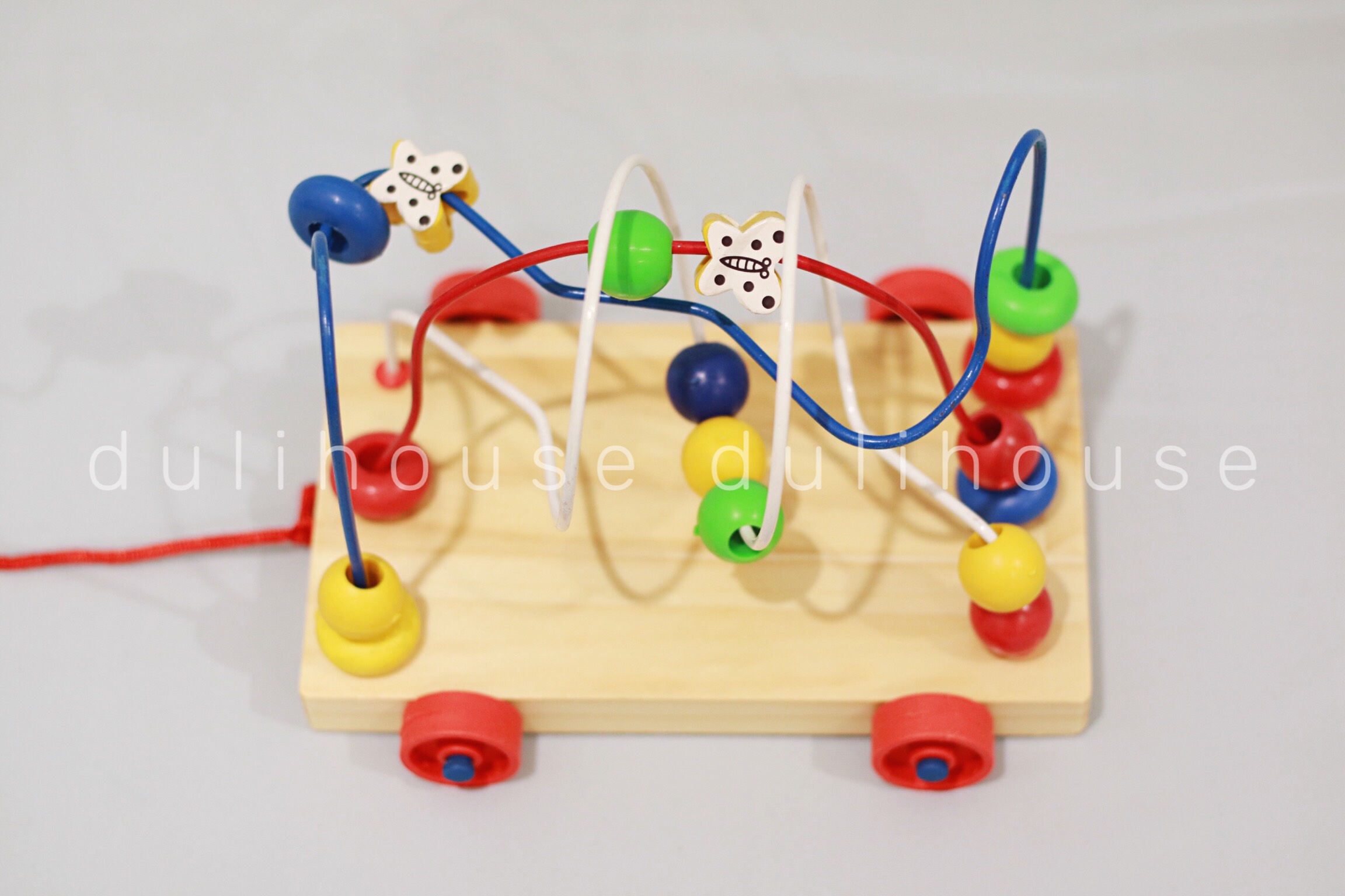Đồ chơi gỗ cao cấp Xe luồn hạt loại nhỏ - Giúp bé làm quen màu sắc cơ bản, phát triển tư duy sáng tạo, tăng cường vận động