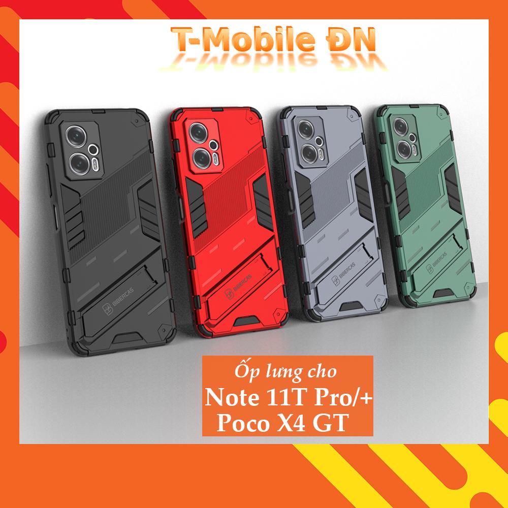 Ốp lưng cho Xiaomi Redmi Note 11T Pro Poco X4 GT chống sốc Iron Man PUNK cao cấp kèm giá đỡ