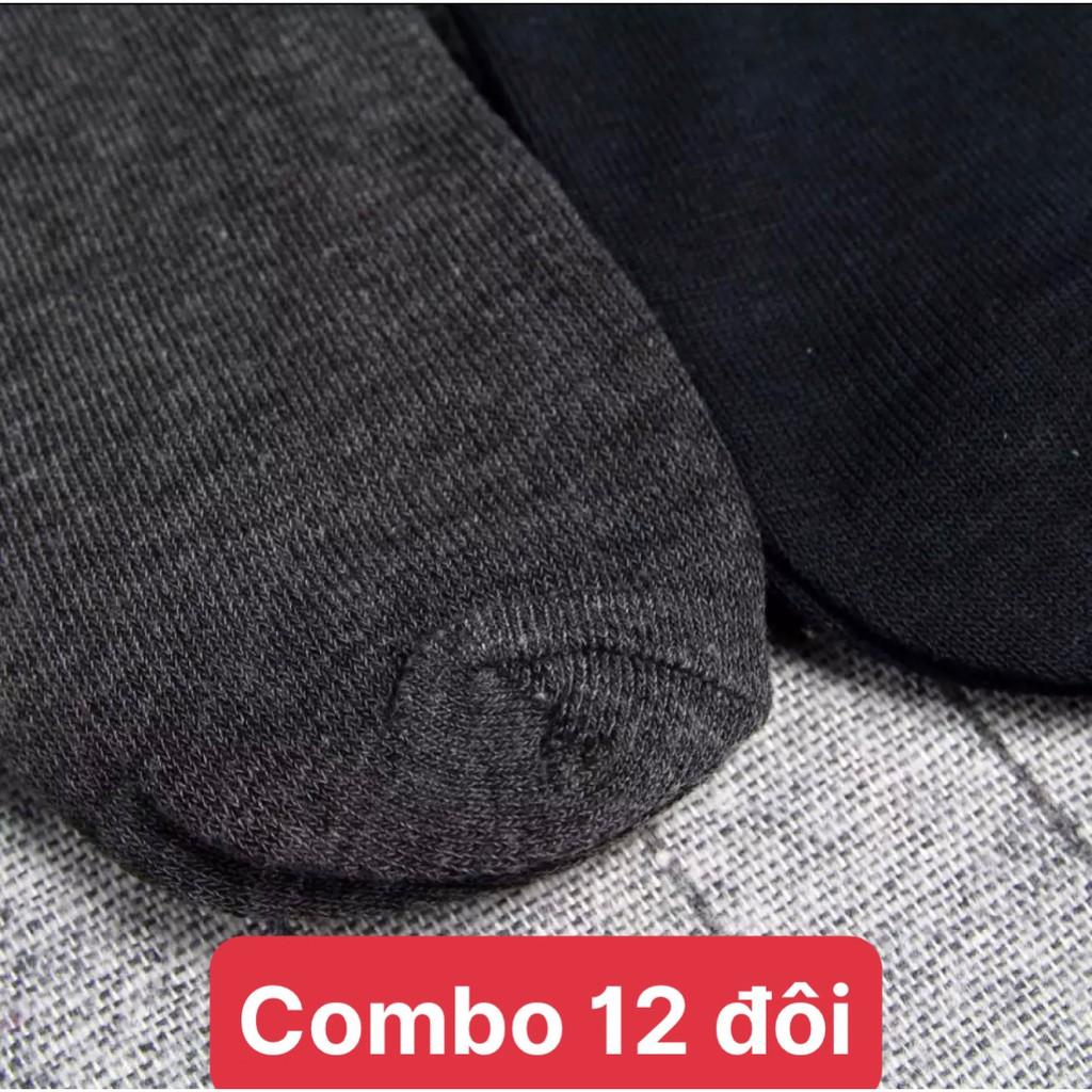 Combo 12 đôi vớ nam giá rẻ siêu đẹp siêu dày chất cotton co giãn thoáng mát , ảnh thật