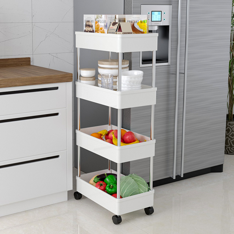Kệ đẩy đựng đồ đa năng 4 tầng có bánh xe xoay 360 độ dành cho nhà tắm, nhà bếp, xe đẩy chuyên dụng spa G400-Keday-4T