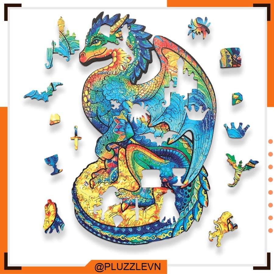 PLUZZLE Bộ xếp hình gỗ thông minh puzzle đồ chơi ghép hình – Con Rồng - PZ006