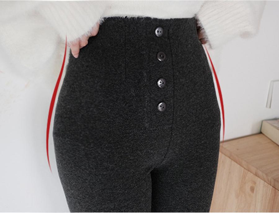 Quần Tregging Legging Cạp Cao Đính 5 Cúc - Hàn Quốc