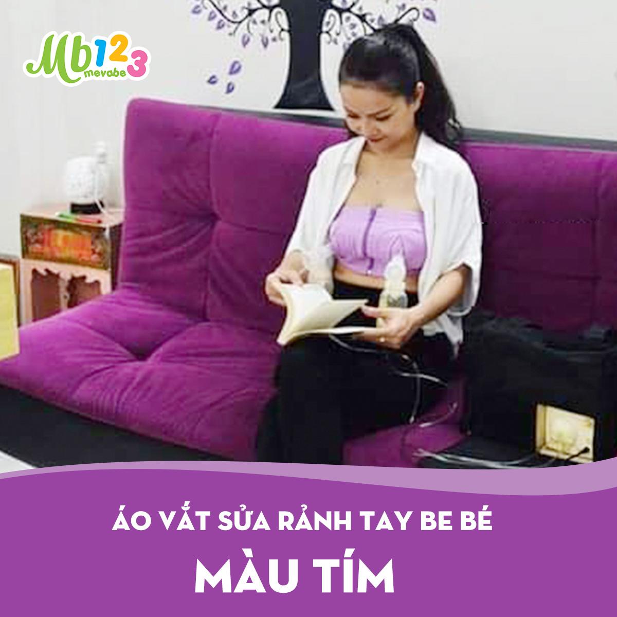 Áo vắt sữa rảnh tay Be Bé – màu