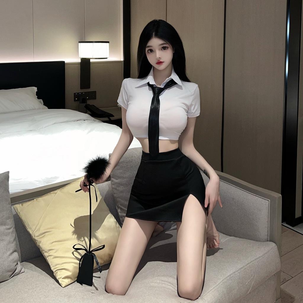 Tặng Cravat - Cosplay Học Sinh ,Nàng Thư Ký Gợi Cảm ,Váy Ngủ Hóa Trang Nữ Trợ Lý Giám Đốc Sexy Quyến Rũ C084