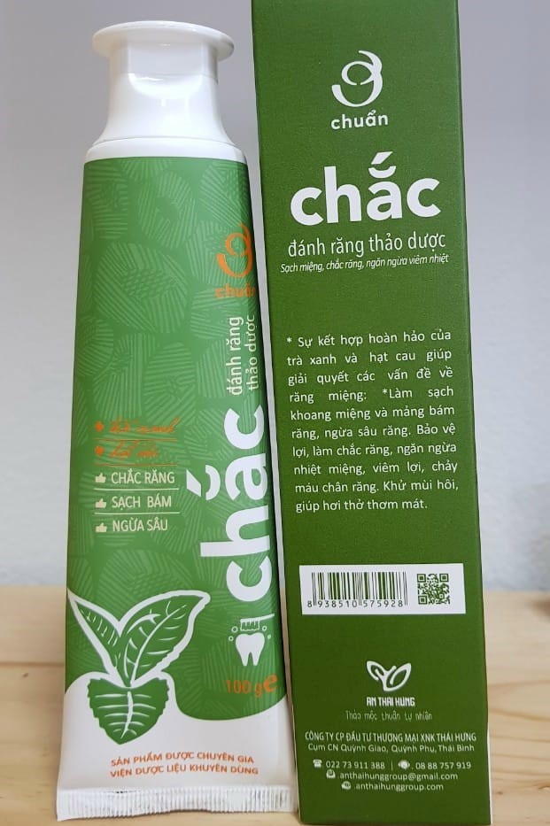Kem đánh răng thảo dược Ơ Chuẩn chắc An Thái Hưng 100g - Trắng Răng Sạch Miệng Hết Mảng Bám Ngừa Sâu Răng khử mùi hôi