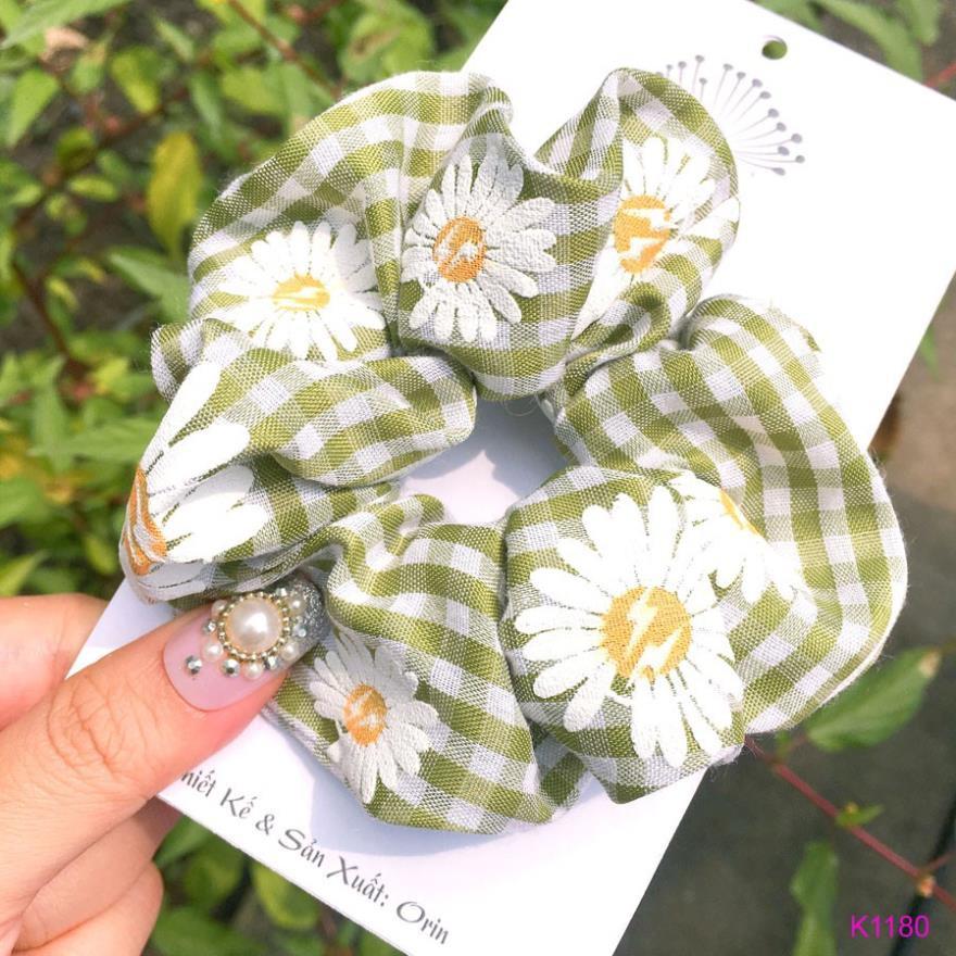 Dây cột tóc, buộc tóc vải scrunchies dễ thương nhiều màu