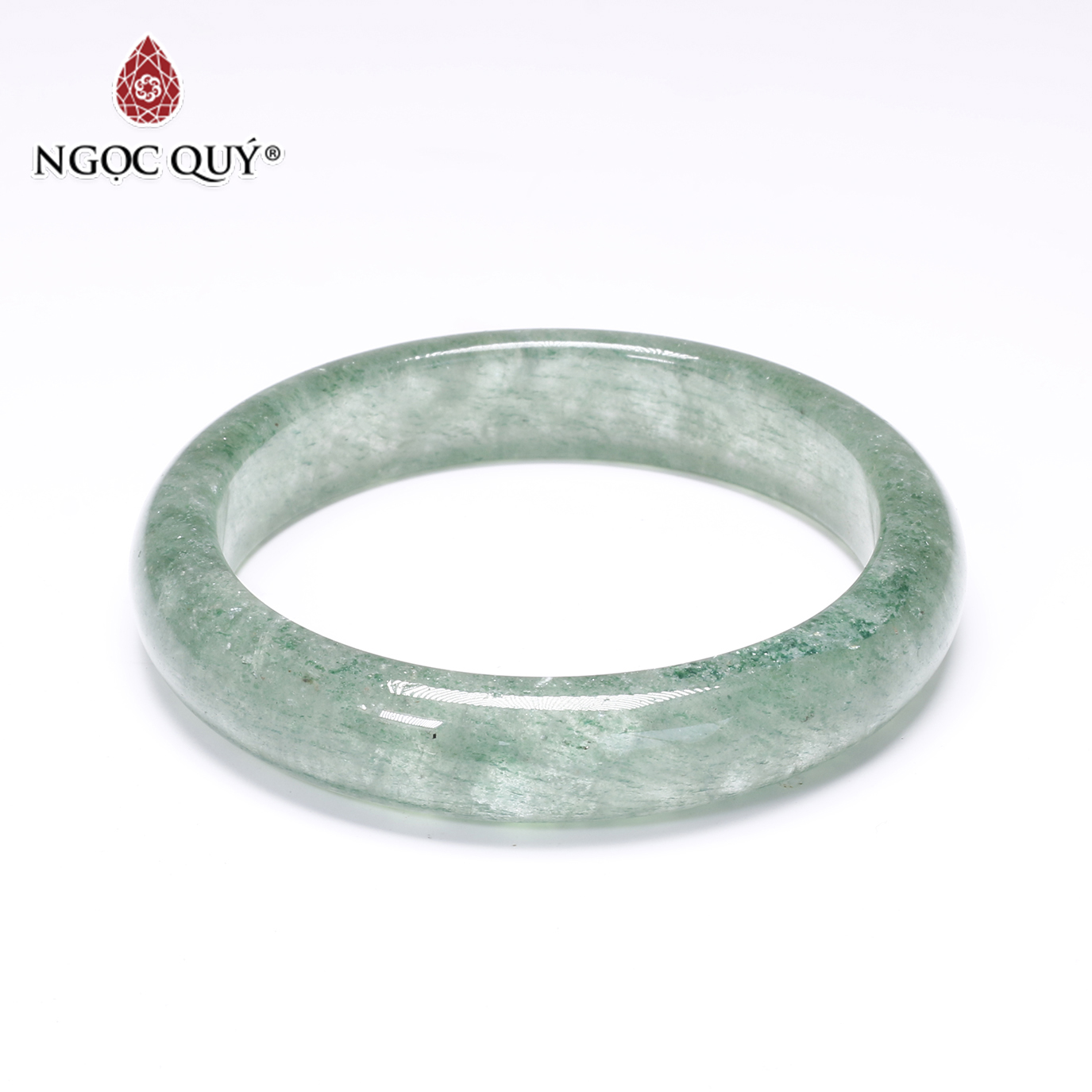 Vòng tay liền khối đá thạch anh dâu xanh mệnh hỏa, mộc - Ngọc Quý Gemstones