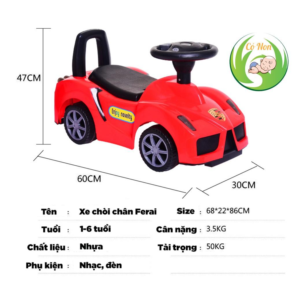 Xe chòi chân cho bé hình ô tô Ferari có nhạc và đèn